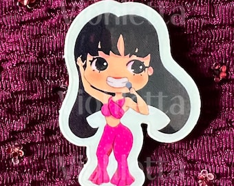 Selena Quintanilla Sticker or Cupcake Topper -  Latina planner laptop sticker - Cultural Hispanic Water Bottle Vinyl Decal