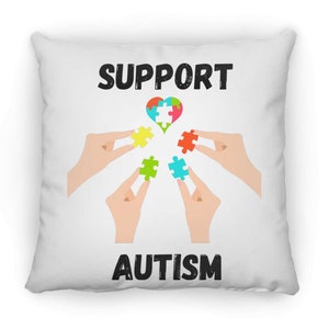 Support Autism Puzzle Piece Pillow | Autism Mom | Autism Dad | Autism Awareness | Support Autism | Neurodiversity