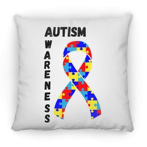 Autism Awareness Square Pillow | Autism Mom | Autism Dad | Autism Awareness | Support Autism | Neurodiversity