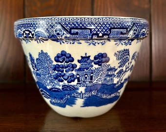 Antique Blue Willow Pudding Bowl England