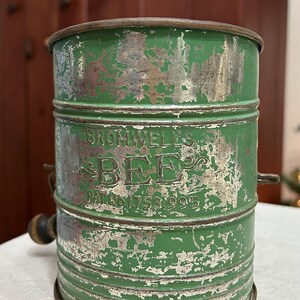 Vintage Bromwell's bijenbloemzeef groen