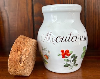 Vintage REVOL Porcelain Mustard Pot Floral Design