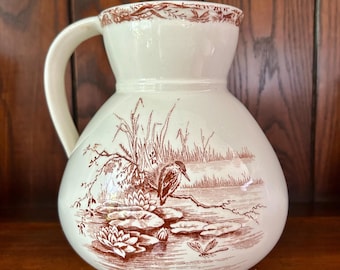 アンティーク ブラウン トランスファーウェア マグカップ 1800 年代