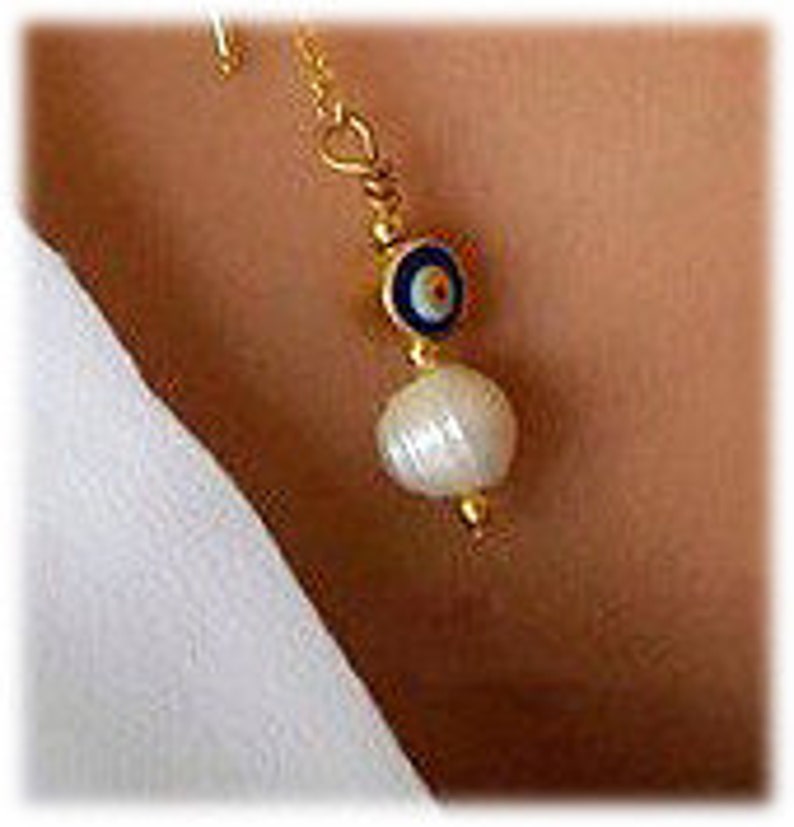 Evil Eye Necklace For Women – 18K Gold Plated Chain With Crystal Pendant, Figaro Link Design, Blue & Clear CZ Stones