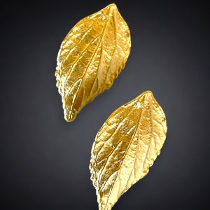 Leaf Design Gold Plated Necklace with Earrings