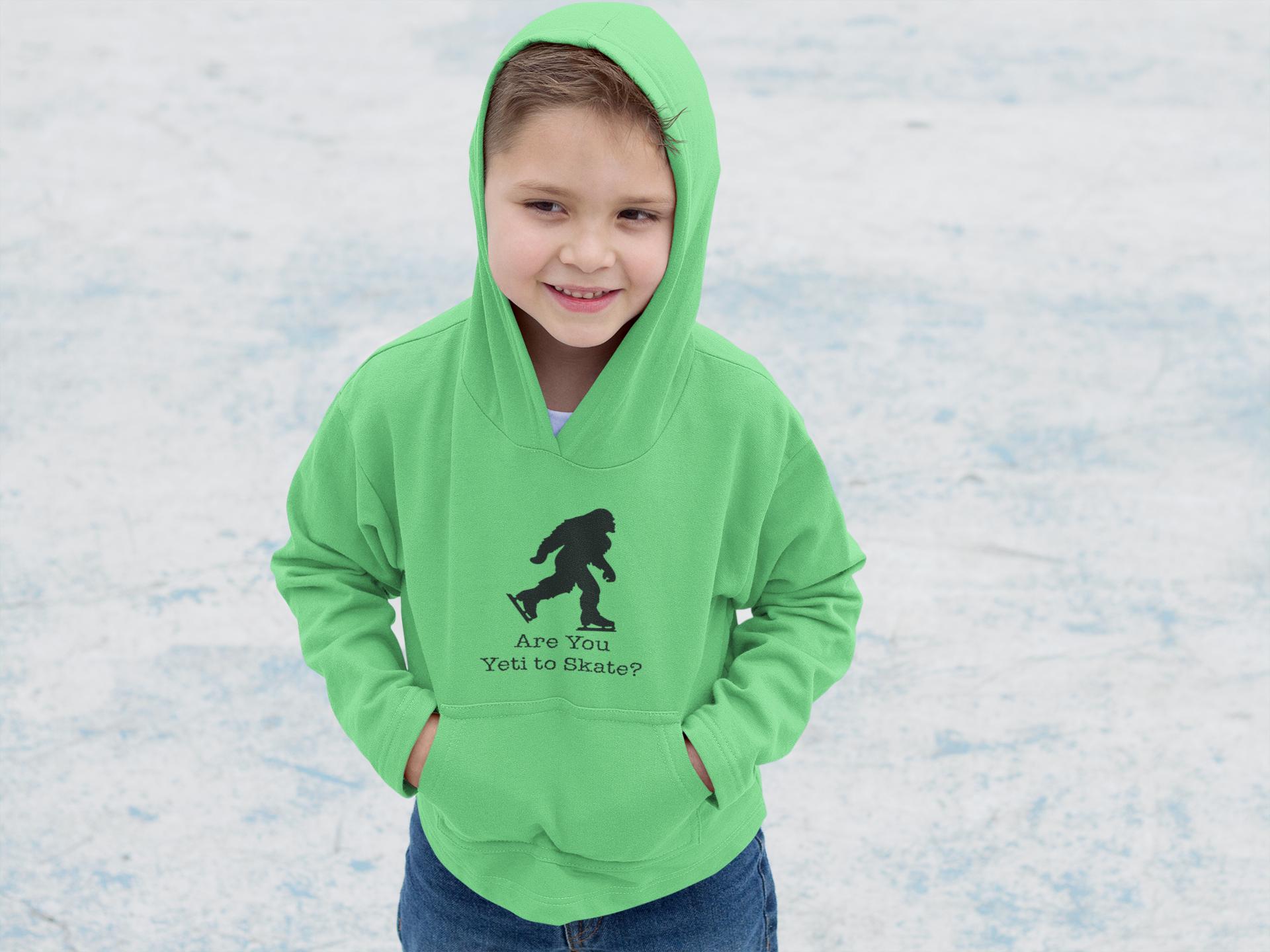 Boy's Ice Skating Hoodie, Figure Skater Sweatshirt, Yeti to Skate, Winter Sports Apparel, Kids Skating Gift