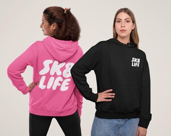 Figure Skating Sk8 Life Hoodie, Women's Graphic Ice Skater Sweatshirt, Figure Skating Gift, Figure Skating Apparel, Winter Sports Hoodie,