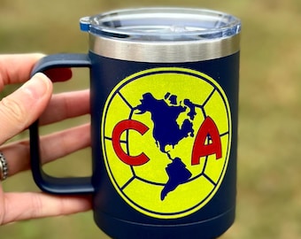 vaso de cafe de America, Club America, Vaso de la America, Las Aguilas, Termo de la America, vaso de Club America, Liga Mexicana, futbol