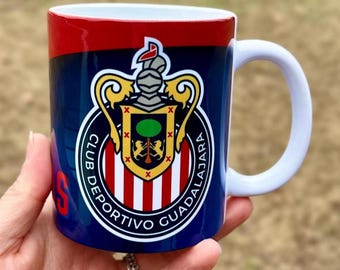 chivas, taza de las chivas, las chivas, taza de chivas, liga mexicana de fútbol, regalos de las chivas, taza de 110z