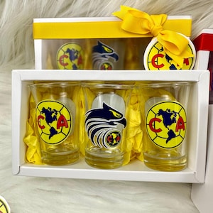 Set de vasos para shots, Liga Mexicana, Club America, vaso de Club America, las águilas, soccer, set de vasos, America