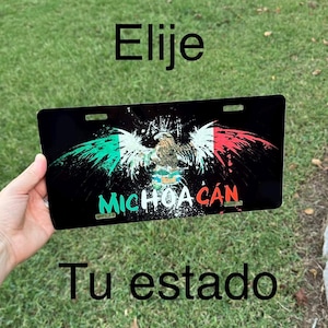 placa para carros, placas de auto, placas personalizada con tu estado, Personalized Aluminum Car Plates, Mexican Car License Plate, placas