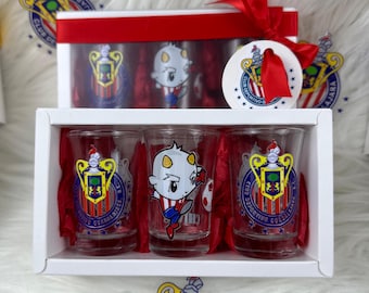 chivas, vasos de chivas, las chivas, set de vasos de shots, vasos tequileros, vasos de chivas, vasos de las chivas, regalos, liga mexicana