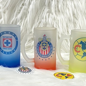 vasos para Micheladas, vasos de club America, vasos de chivas, vaso de cruz azul, vasos de america, vasos de futbol mexicano, 16oz mok