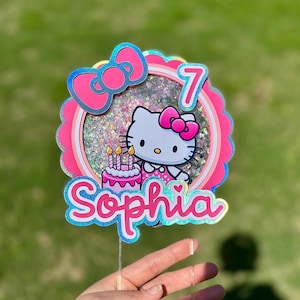 kitty topper, kitty shaker, personalized cake topper,cake topper shaker, cake topper, kitty, kitty birthday, toppers de kitty, kitty theme