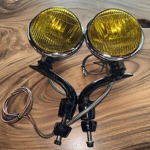 ORIGINAL Richlite 6V Amber Fog Lamps Model M - 1930's Packard & more - Stunning Condition
