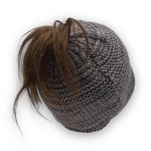 Satin Lined Ponytail Beanie