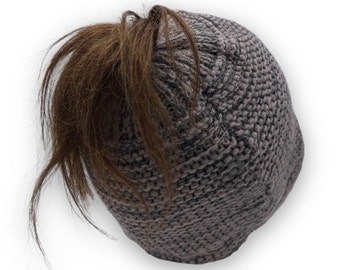 Satin Lined Ponytail Beanie