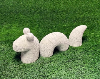 Worm Nessie three pieces statue Concrete three pieces worm figurine Outdoor garden worm sculpture