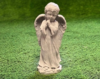 Standing praying boy statue Concrete angel boy figure Outdoor garden or backyard decoration