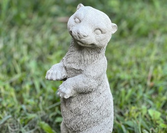 Concrete otter statue Standing suricat figure Outdoor wild otter figurine Indoor or outdoor decoration