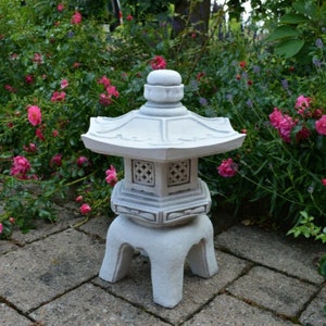 Concrete lantern sculpture Outdoor yard pagoda Asian style garden decoration