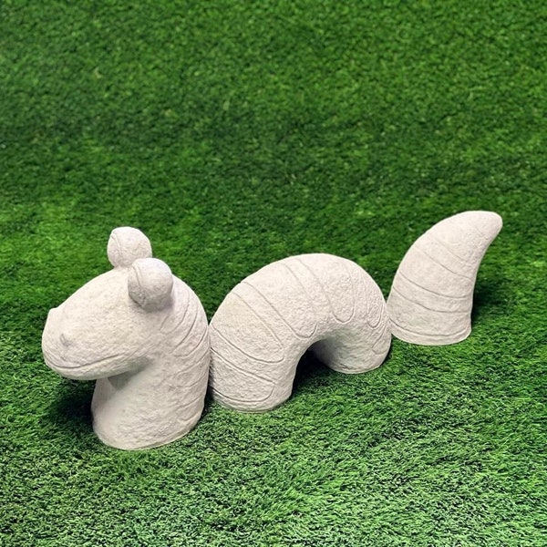Worm Nessie three pieces statue Concrete three pieces worm figurine Outdoor garden worm sculpture