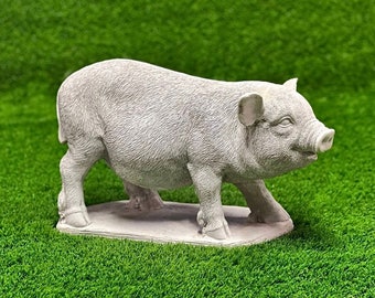 Potbelly standing pig figure Concrete massive pig statue Outdoor farm style decoration