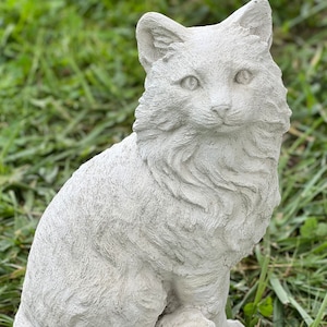 Large sitting cat statue Concrete cat sculpture Gift for pet lovers Realistic pet memorial