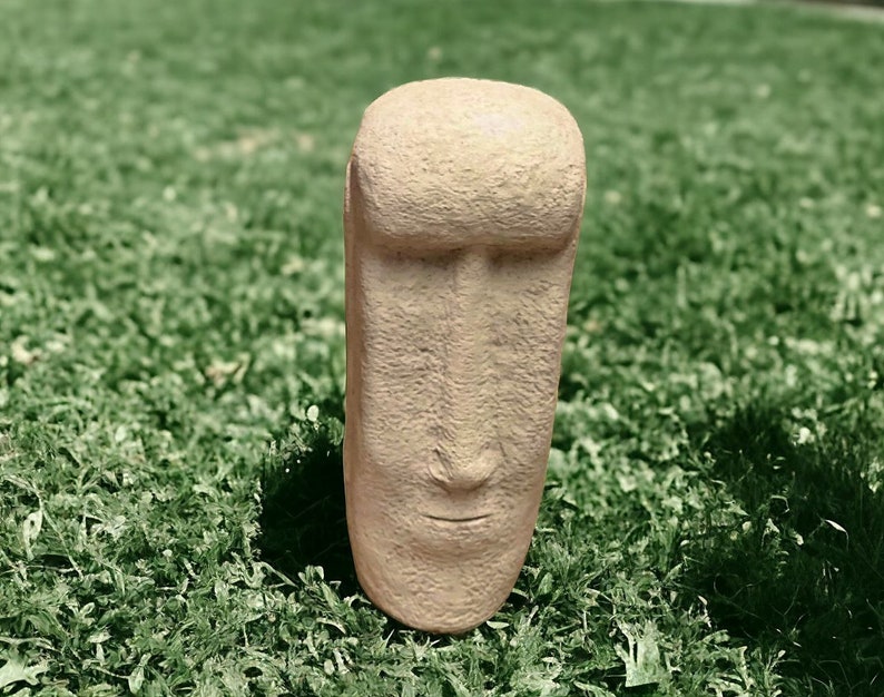 Massive Moai head statue Concrete Easter island style statue Outdoor stone garden figure Moai Head design image 9