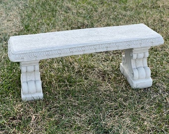 One piece bench set Outside garden bench set statue Outdoor concrete bench statuary