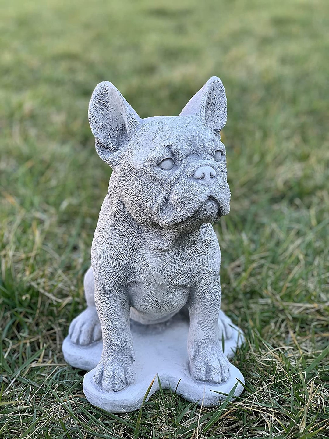 Concrete French Bulldog Statue Detailed Dog Memorial Figure Etsy