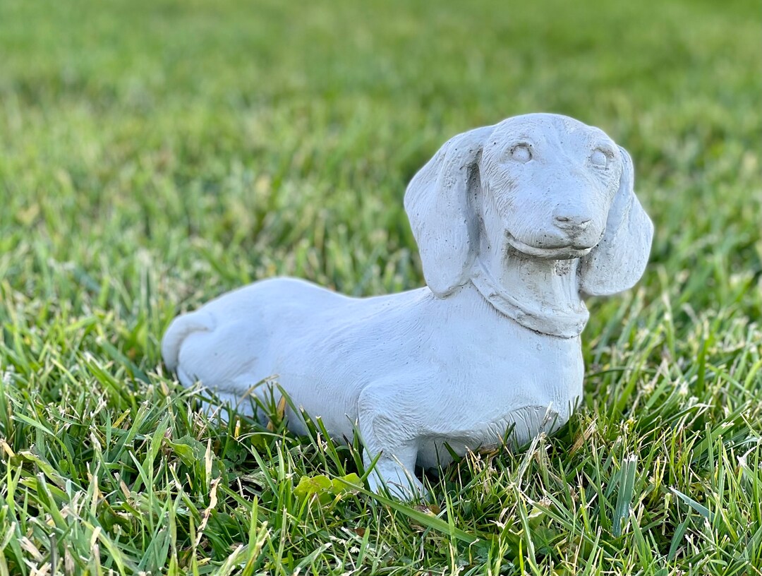 Concrete Cute Dachshund Figurine Realistic Puppy Dachshund Statue
