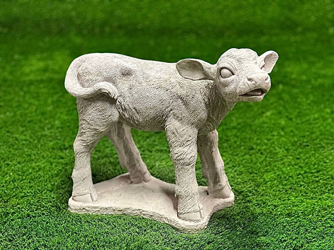 Realistic Calf Statue Farm Animal Sculpture Outdoor Real Size Etsy