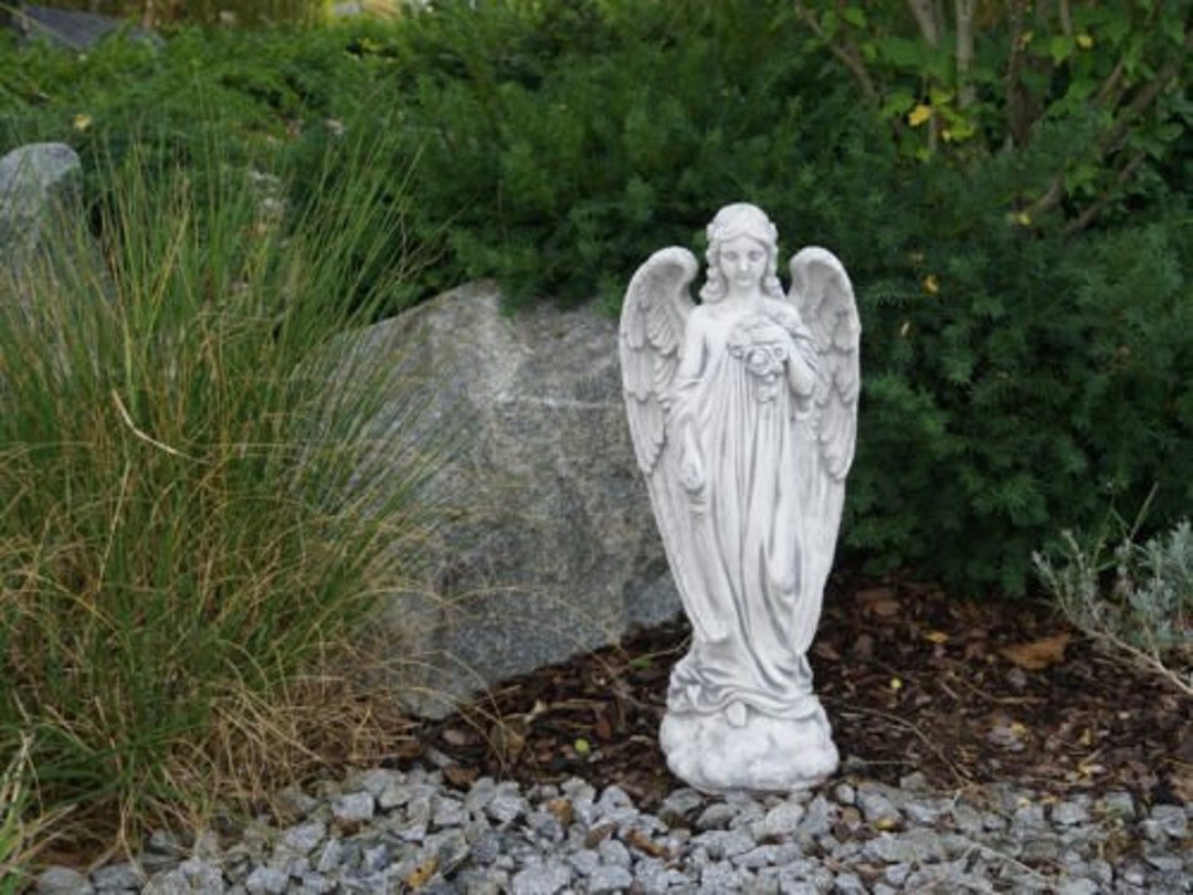 Concrete Female Angel Statue Outdoor Religious Figurine Massive Angel