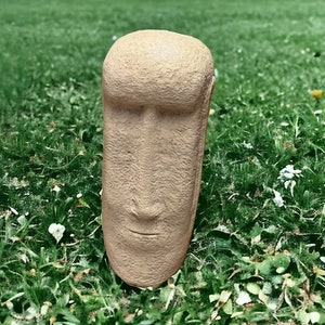 Massive Moai head statue Concrete Easter island style statue Outdoor stone garden figure Moai Head design image 4