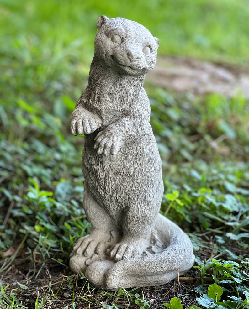 Concrete Otter Statue Standing Suricat Figure Outdoor Wild - Etsy