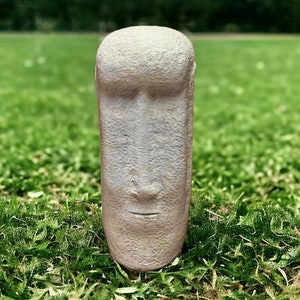 Massive Moai head statue Concrete Easter island style statue Outdoor stone garden figure Moai Head design image 8