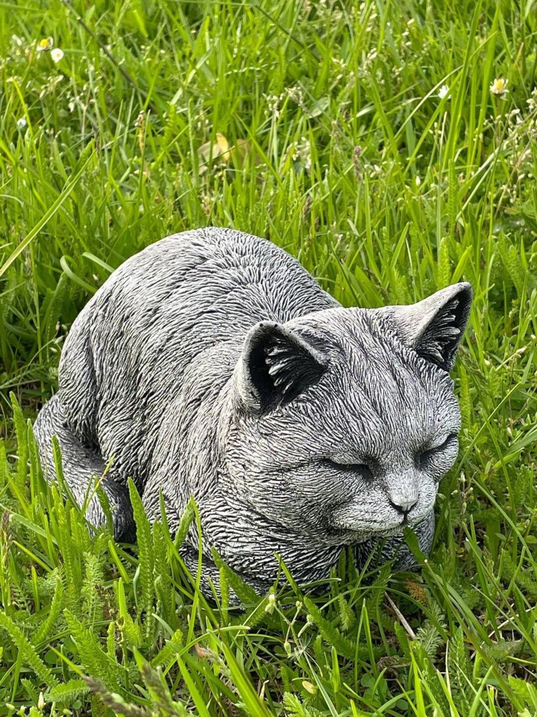 Outdoor Cat Statue Concrete Garden Cat Figurine Realistic Etsy