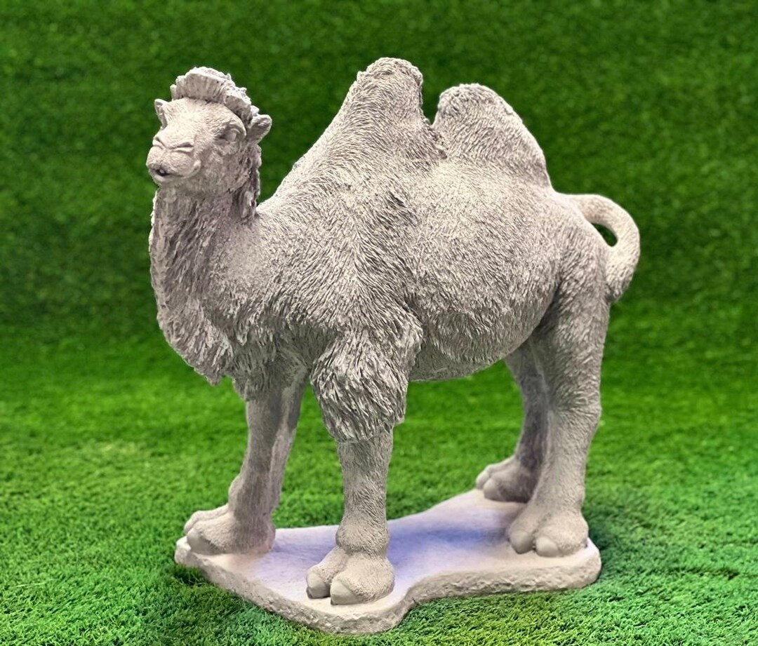 Massive Wild Camel Statue Large Standing Camel on Basement Figure