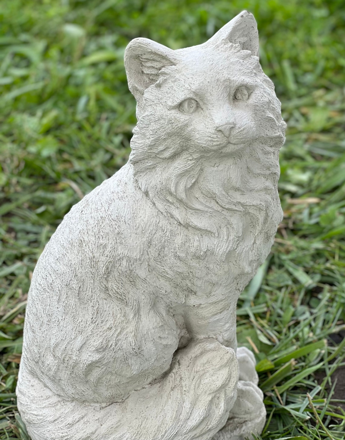 Large Sitting Cat Statue Concrete Cat Sculpture Gift for Pet Etsy