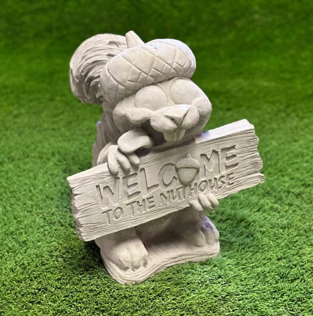 to Nuts House Squirrel Statue Front Door Squirrel