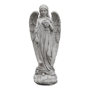 Concrete Female Angel Statue Outdoor Religious Figurine Massive Angel