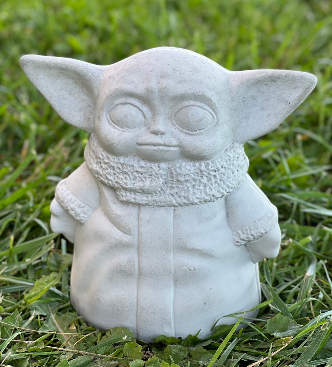 Small Concrete Yoda Figure Outdoor Yoda Decoration for Etsy