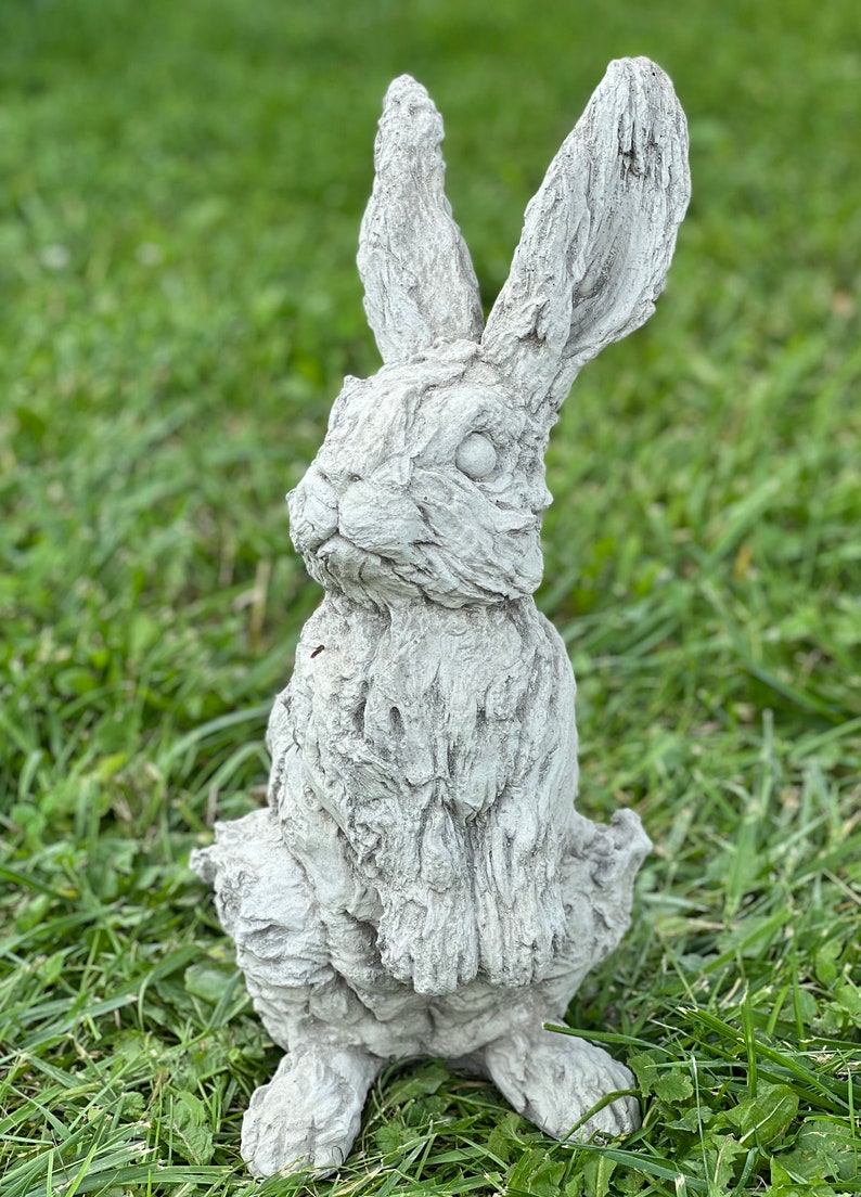 Cute Standing Rabbit Figurine Realistic Bunny Statue Garden Etsy