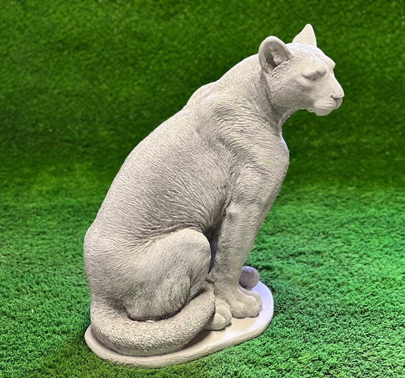 Massive Mountain Lion Statue Large Sitting Catamount Figurine Etsy
