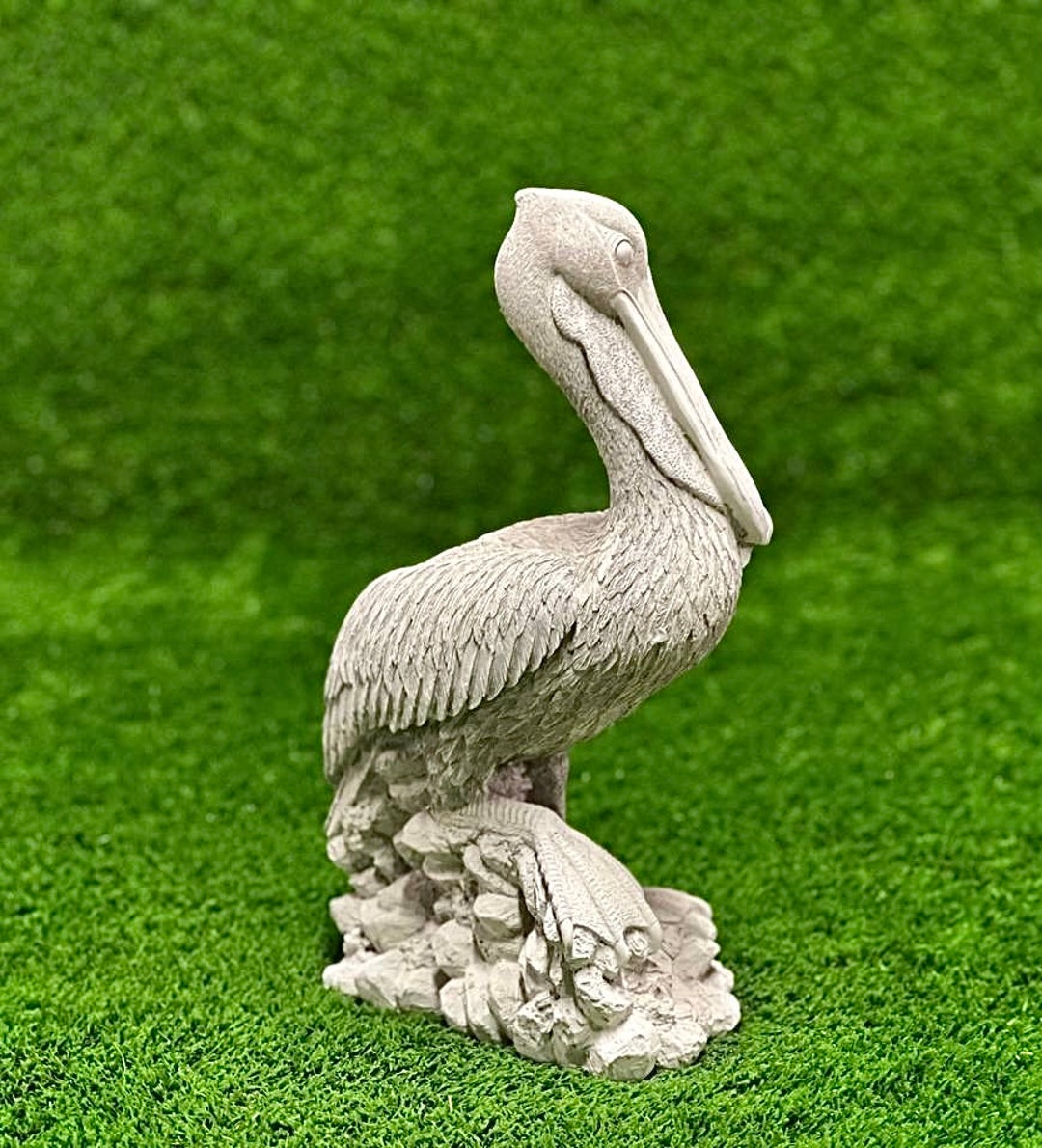 Concrete Standing Pelican Figure Outdoor Wild Detailed Pelican Etsy