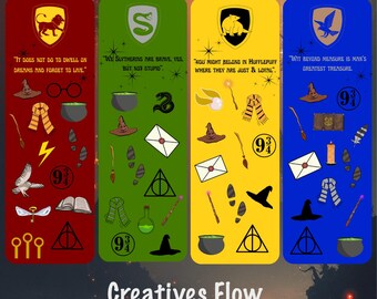 Wizard House Bookmarks | Book Club Reading Gift | Bookish Bookmark