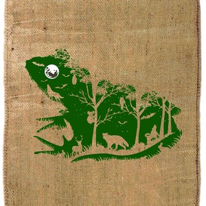 Kaffeesack Jutesack Deko SACK Deco mit ausgewählten Motiv Frosch Frog !! Jute Wanddeko Wandbild Polsterbezug