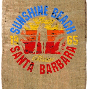 Coffee sack jute sack decoration SACK Deco with selected motif Sunshine Beach !! Jute wall decoration mural upholstery cover