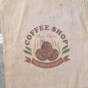 Coffee sack jute sack decoration SACK Deco with selected motif Coffee Shop! Jute wall decoration mural upholstery cover